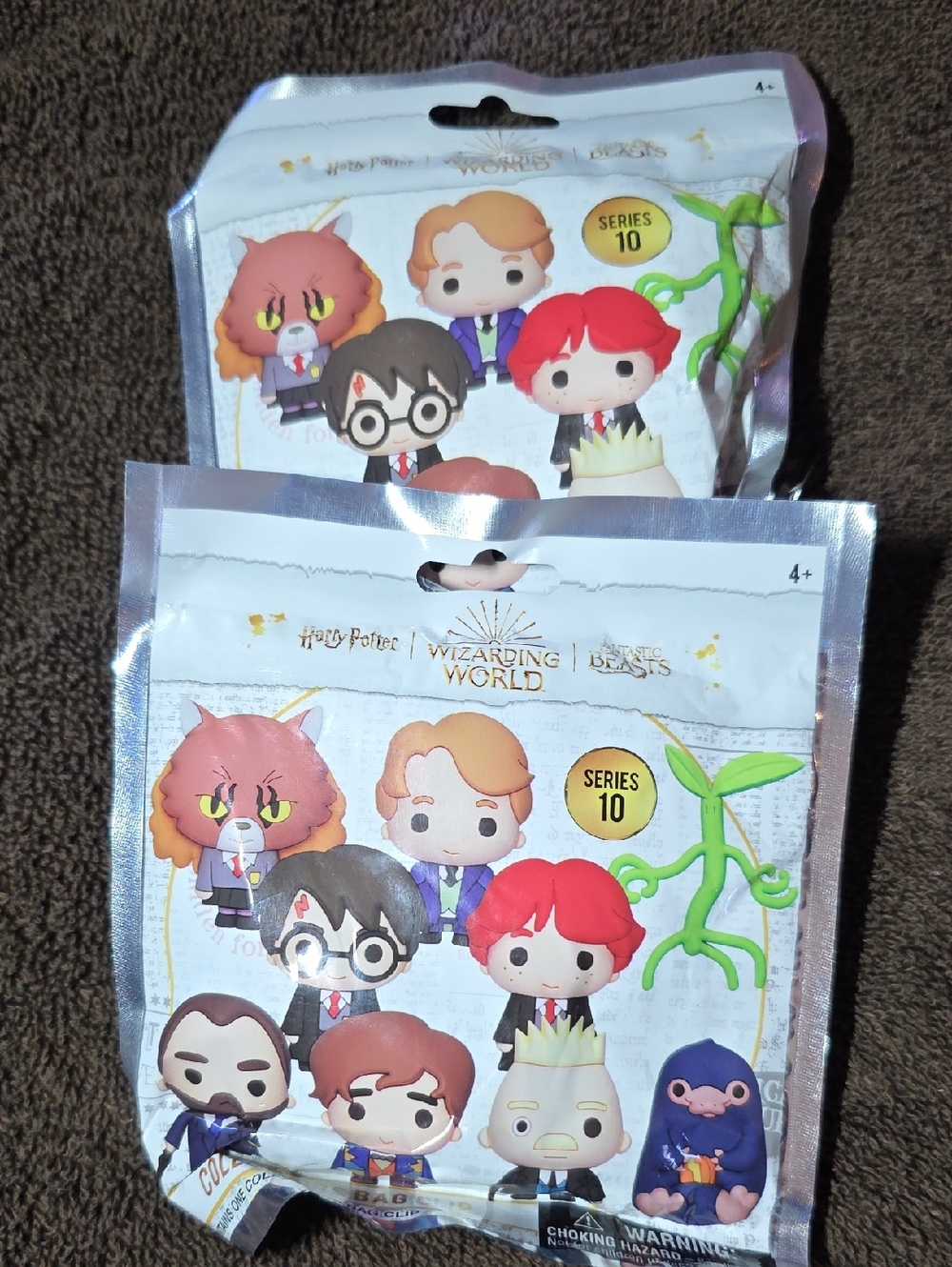 Harry Potter Series 10 Collectors Bag Clip - Assorted Characters 2 Bags